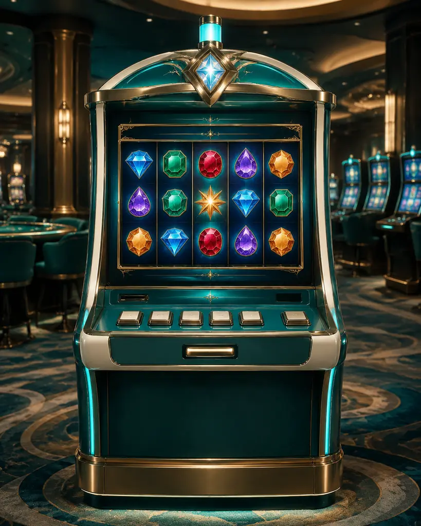 Mesin slot kasino bertema ruang angkasa dan permata
